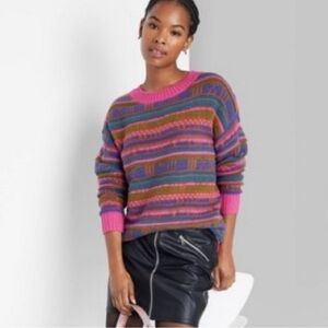 Wild Fable Multicolor Striped Sweater